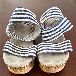 CHARLESTON SHOE CO. Navy and White Striped Espadrilles